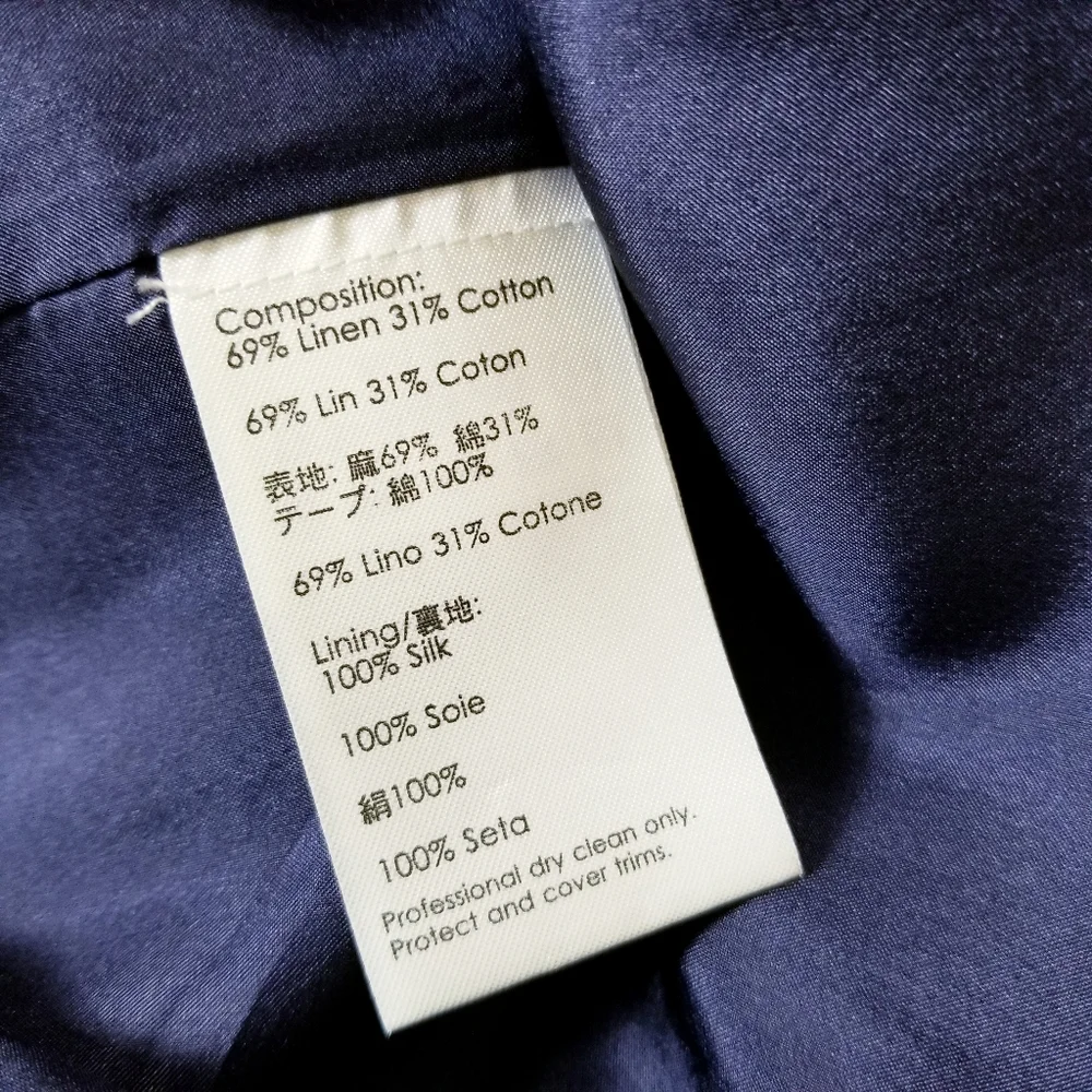 3.1 Phillip Lim Dress Womens Size 8 Blue Linen Blend Halter Neck Zip Front